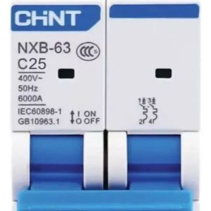 INT. TERMOMAGNÉTICO CHINT NXB-63, IN:25A, ICN:6KA, CURVA C, 2-POLOS