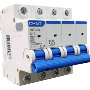 INT. TERMOMAGNÉTICO CHINT NXB-63, IN:10A, ICN:6KA, CURVA C, 4-POLOS