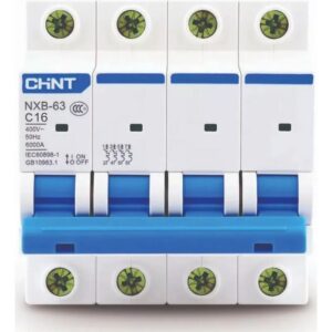 INT. TERMOMAGNÉTICO CHINT NXB-63, IN:16A, ICN:6KA, CURVA C, 4-POLOS