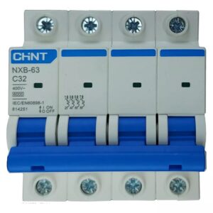 INT. TERMOMAGNÉTICO CHINT NXB-63, IN:32A, ICN:6KA, CURVA C, 4-POLOS