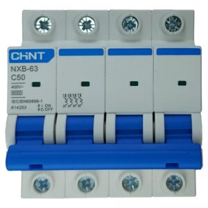 INT. TERMOMAGNÉTICO CHINT NXB-63, IN:50A, ICN:6KA, CURVA C, 4-POLOS