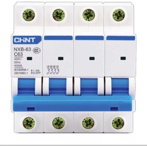 INT. TERMOMAGNÉTICO CHINT NXB-63, IN:63A, ICN:6KA, CURVA C, 4-POLOS