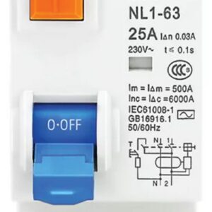 DISYUNTOR BIPOLAR CHINT NXL, 25A - 30MA - CLASE AC - 6KA